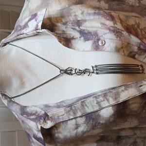 Yves Saint Laurent Monogram Textured Tassel Necklace